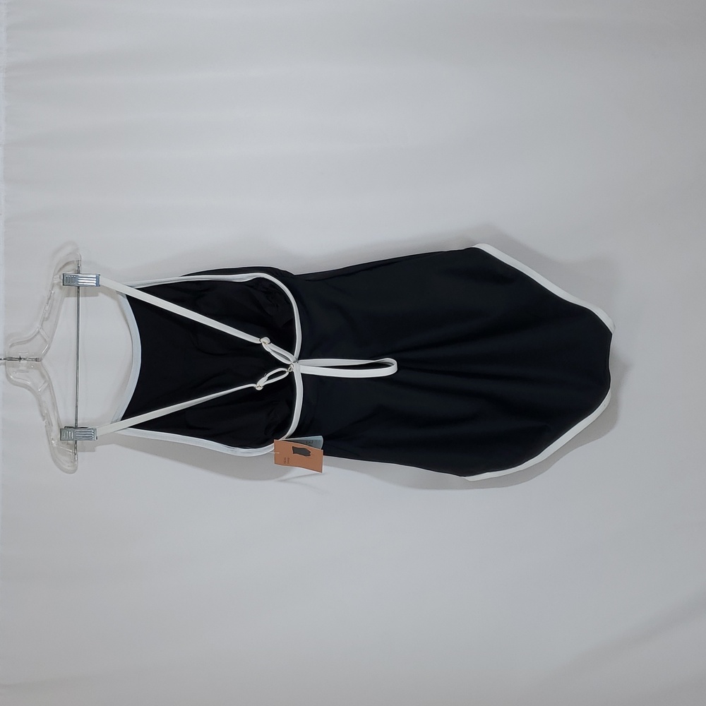 Shade & Shore Woman's Contrast Binding Highneck Full Coverage Tummy Control - Picture 15 of 15